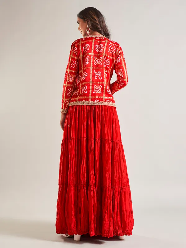 Newest red lehenga salwar suit in silk