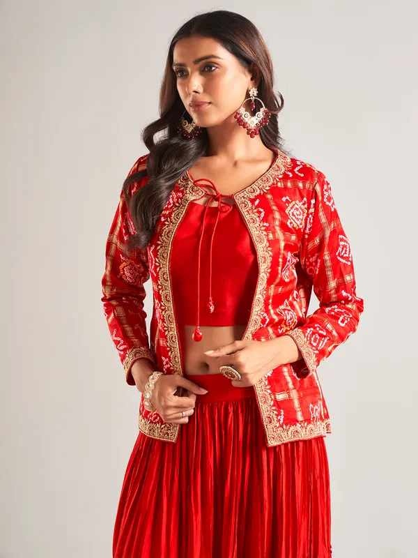 Newest red lehenga salwar suit in silk