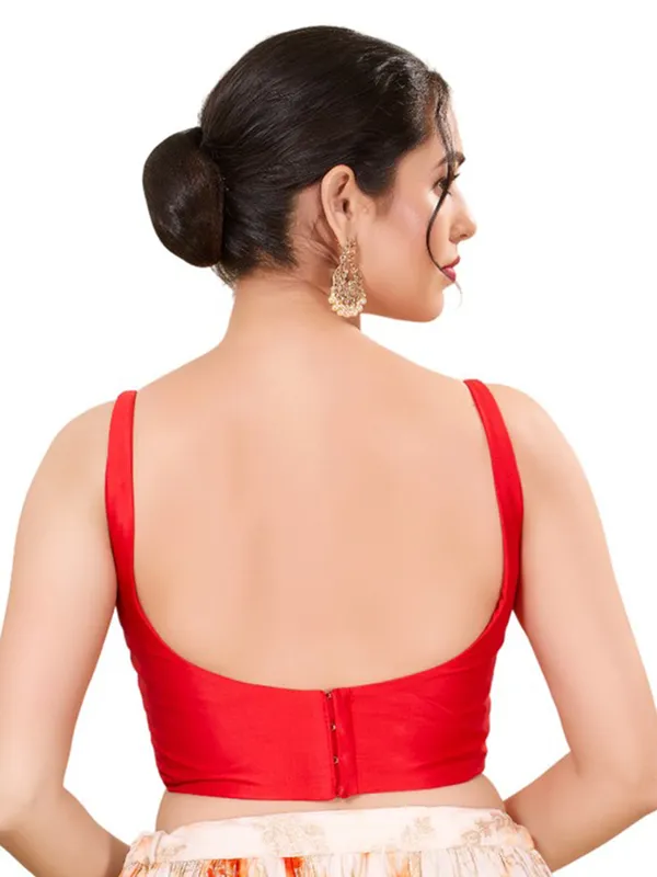 Newest red silk ready made blouse