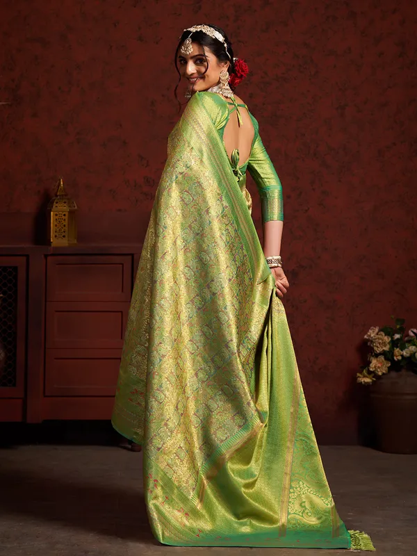Newest silk green saree