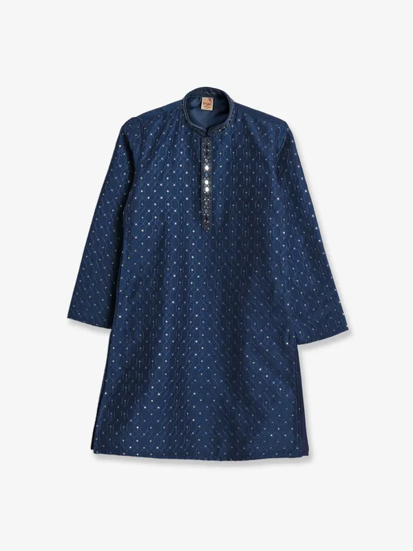 Newest silk navy kurta suit