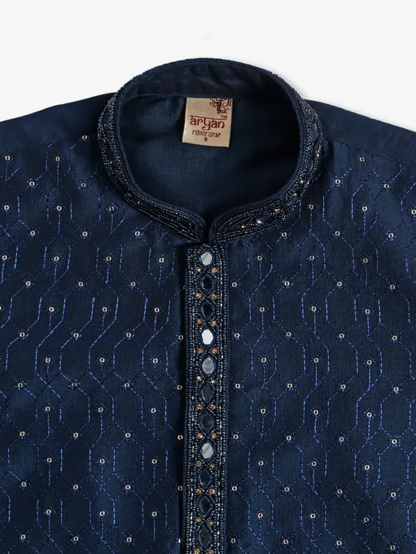 Newest silk navy kurta suit