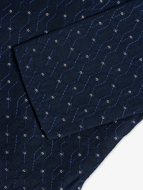Newest silk navy kurta suit