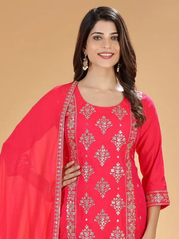 Newest silk salwar suit in red