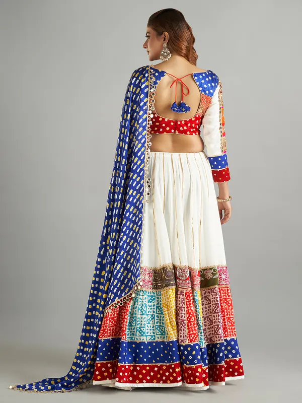 Newest white and blue chaniya choli