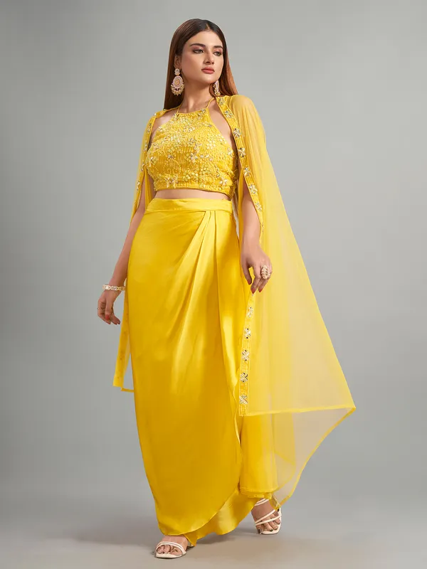 Newest yellow silk designer suit