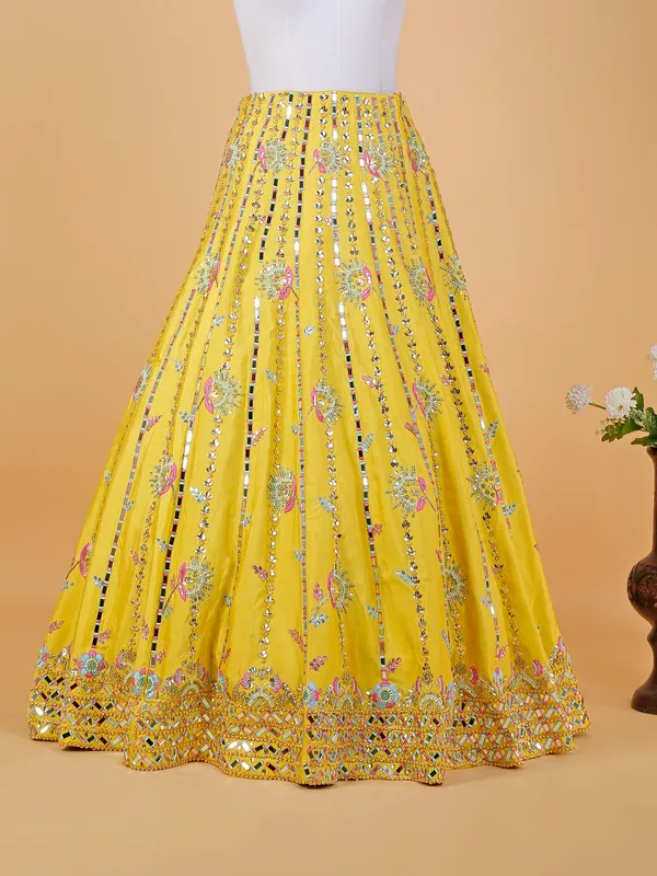 Newest yellow silk lehenga choli