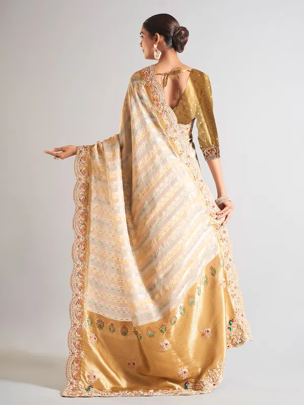 Newest yellow silk saree