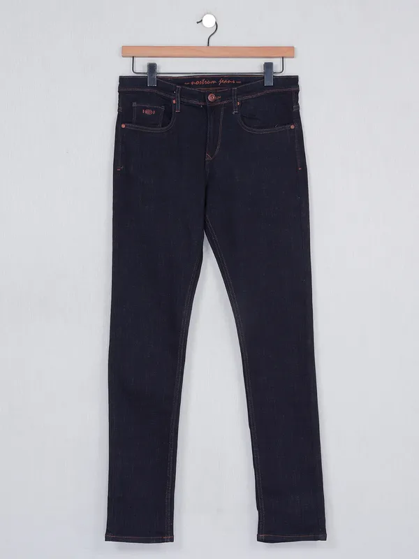 Nostrum black denim solid slim fit jeans