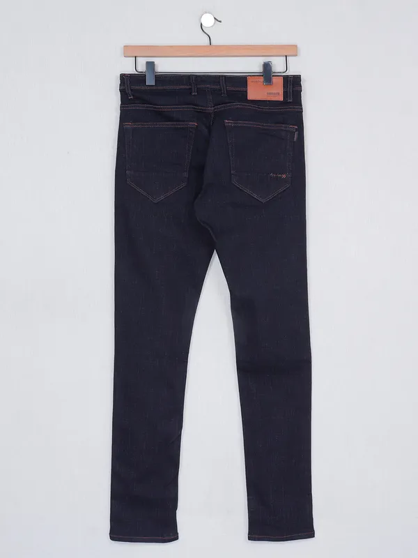 Nostrum black denim solid slim fit jeans