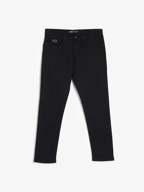 Nostrum black solid ankle jeans