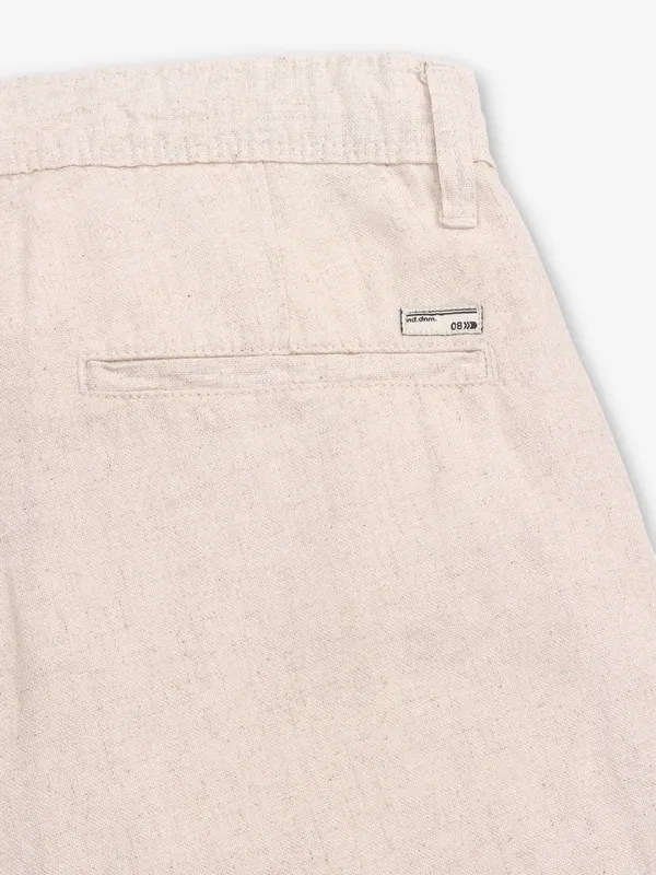 NOSTRUM classic solid beige cotton trackpant