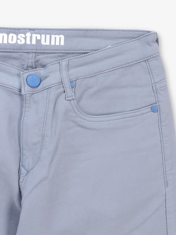 NOSTRUM sky blue solid cotton jeans
