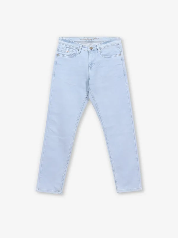 NOSTRUM sky blue solid denim jeans