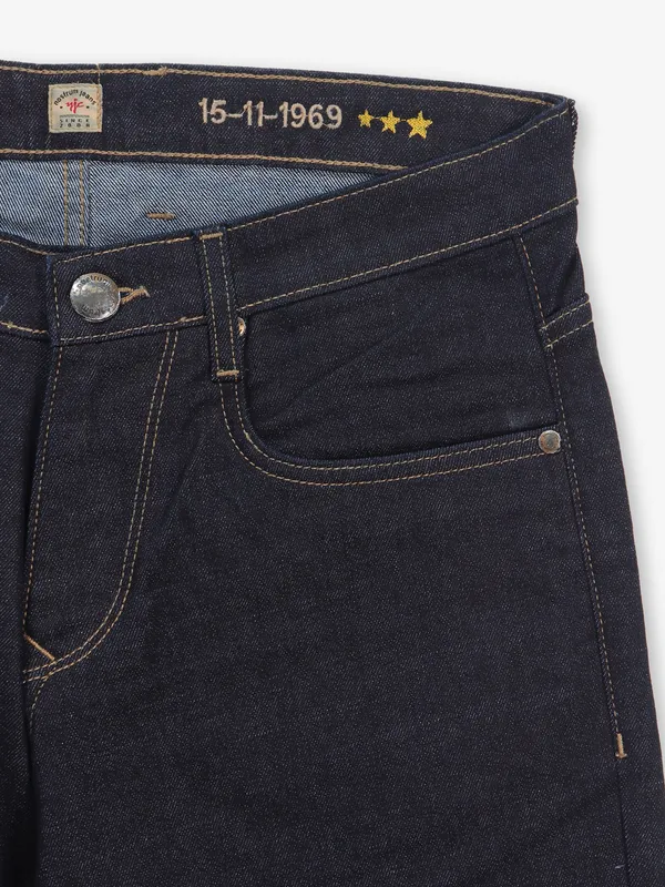 NOSTRUM solid black denim jeans for men