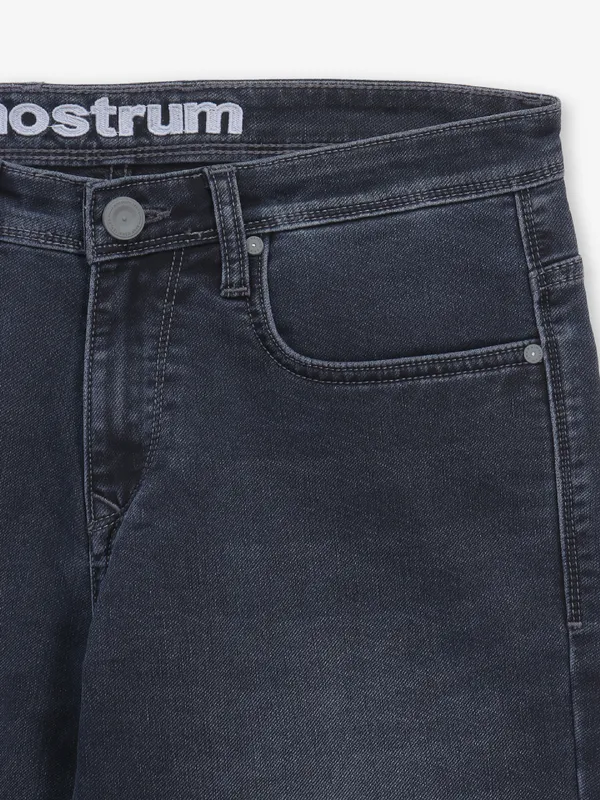 NOSTRUM washed black slim fit mens denim jeans