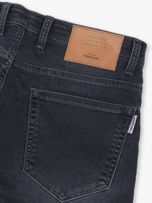 NOSTRUM washed black slim fit mens denim jeans
