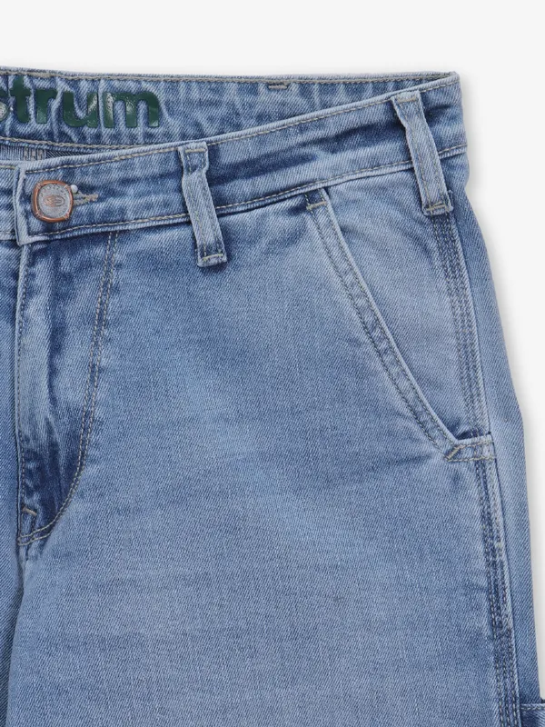 NOSTRUM washed blue denim slim fit jeans for men