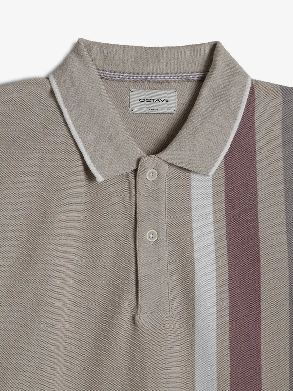 OCTAVE beige stripe cotton t-shirt