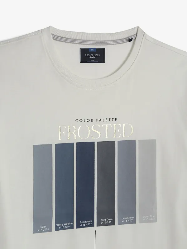 OCTAVE cotton off-white printed t-shirt