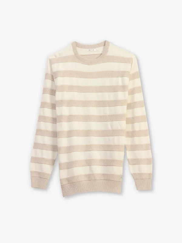 Octave cream and peach stripe cotton t-shirt