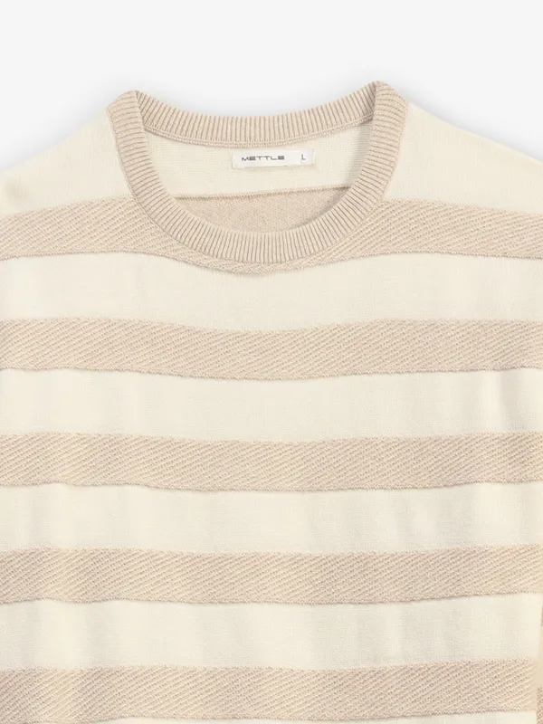 Octave cream and peach stripe cotton t-shirt