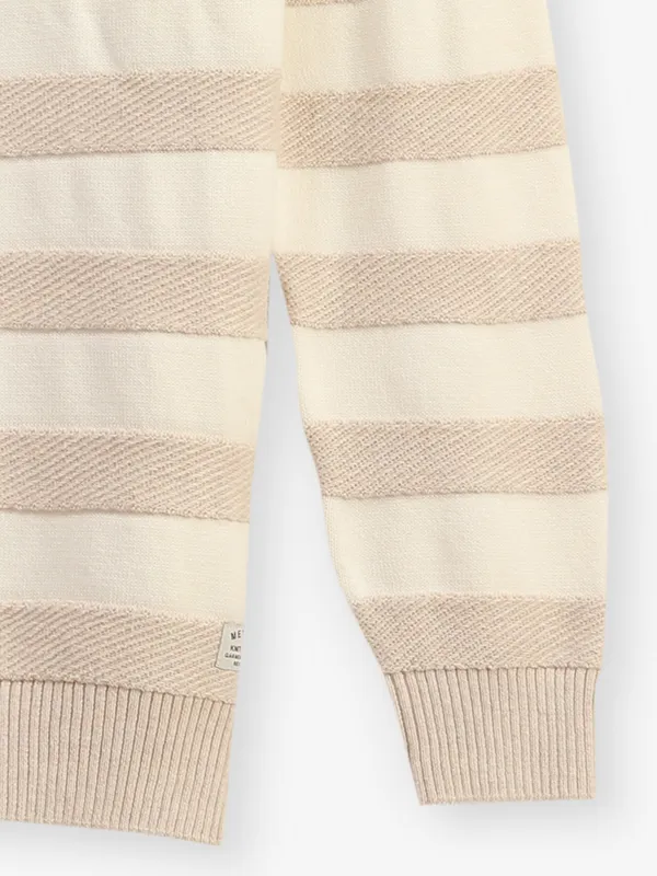 Octave cream and peach stripe cotton t-shirt