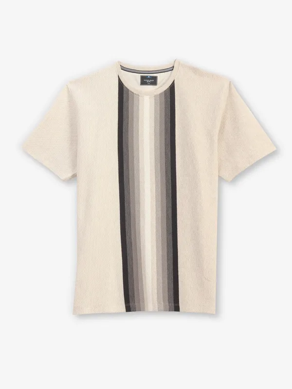 OCTAVE cream printed cotton t-shirt