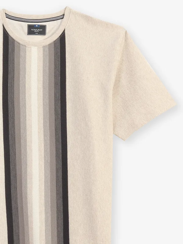 OCTAVE cream printed cotton t-shirt
