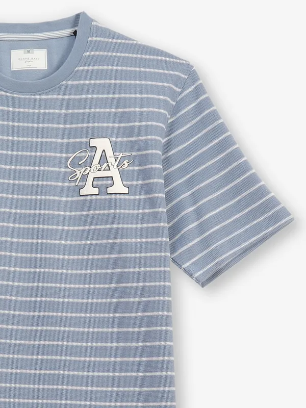 OCTAVE light blue stripe cotton t-shirt