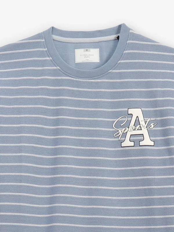 OCTAVE light blue stripe cotton t-shirt