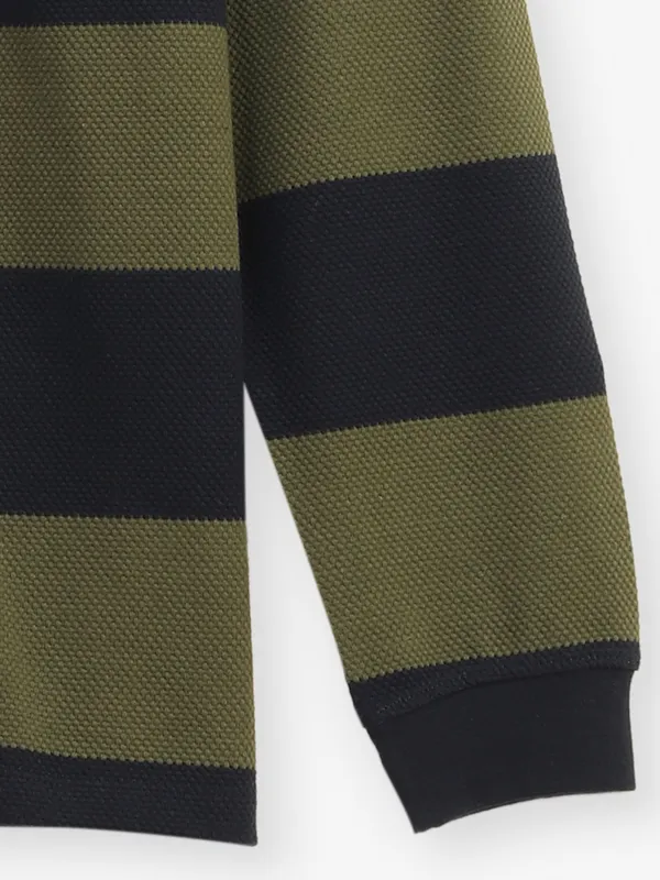 Octave olive color block polo t-shirt