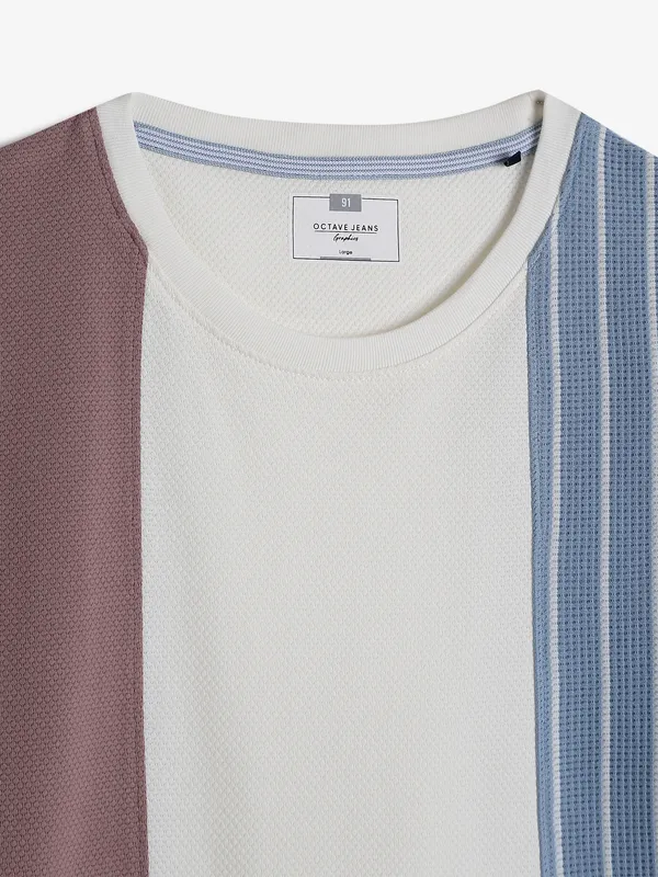 OCTAVE pink cotton color block t-shirt