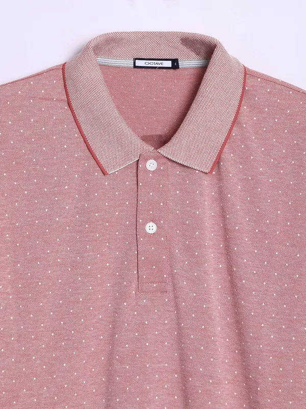 Octave pink cotton half sleeves t shirt
