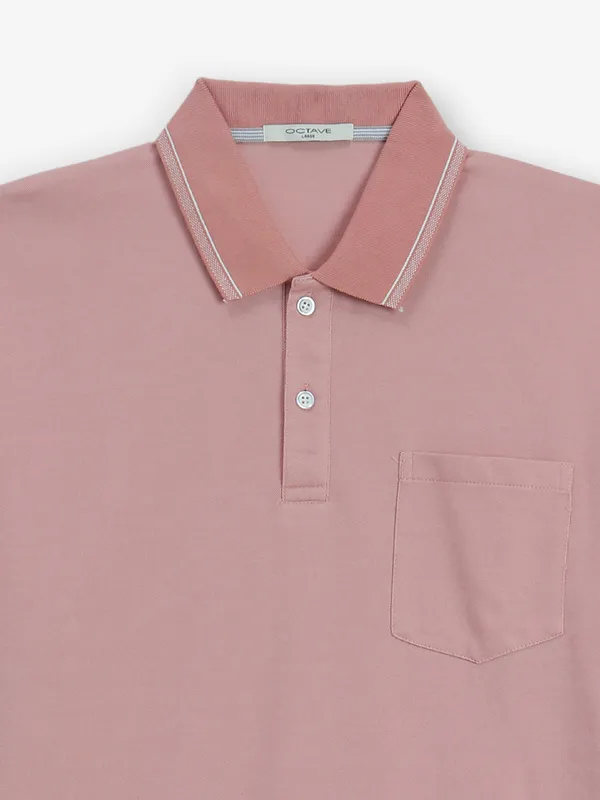 OCTAVE pink plain cotton t-shirt