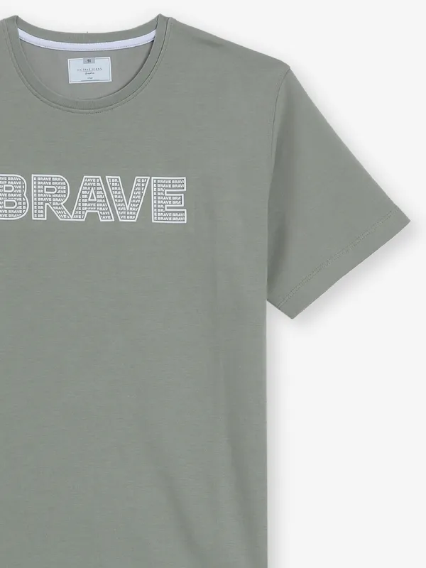 OCTAVE pista green cotton t-shirt