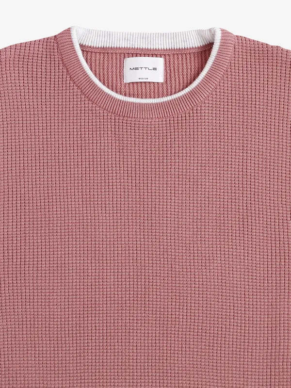 Octave plain knitted onion pink t shirt