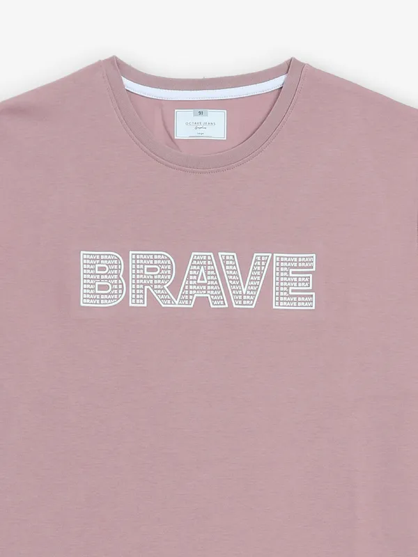 OCTAVE plain onion pink cotton t-shirt