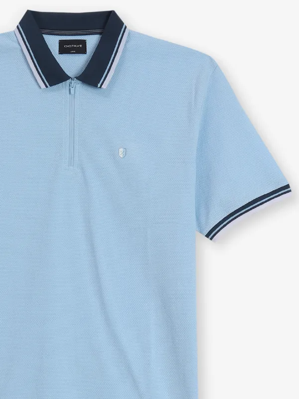 OCTAVE plain sky blue cotton t-shirt
