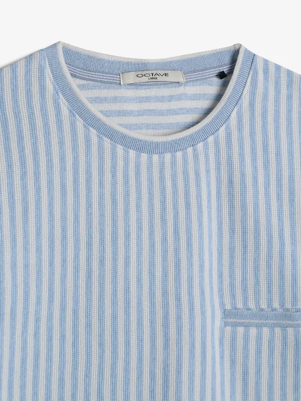 OCTAVE sky blue stripe cotton t-shirt