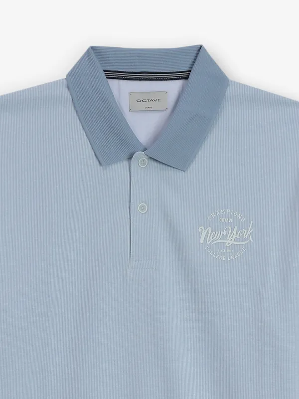 OCTAVE solid light blue cotton t-shirt