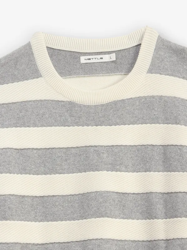 Octave stripe grey and white cotton t-shirt
