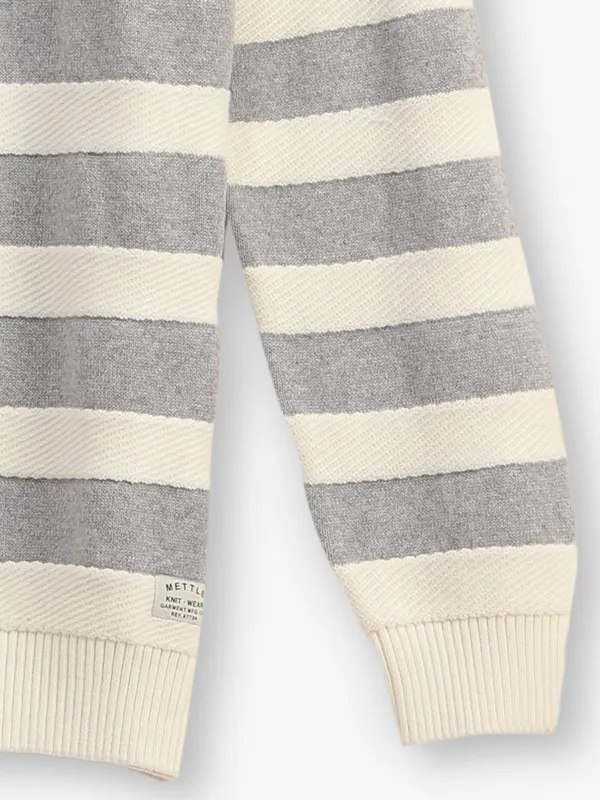 Octave stripe grey and white cotton t-shirt