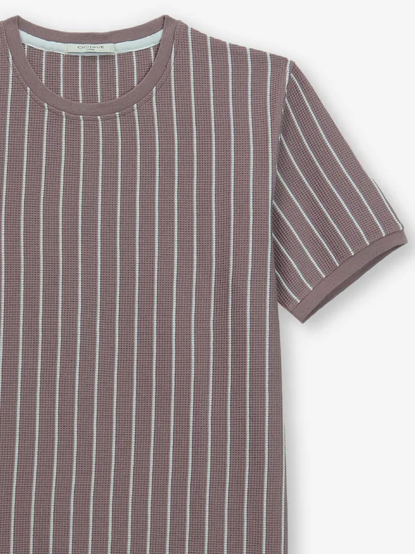 OCTAVE stripe mauve pink cotton stripe t-shirt