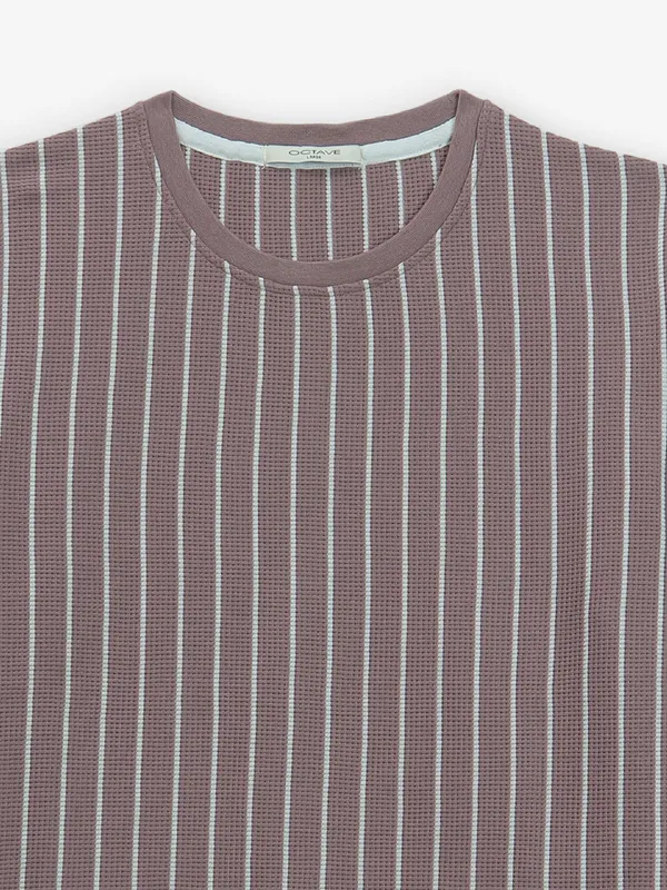 OCTAVE stripe mauve pink cotton stripe t-shirt