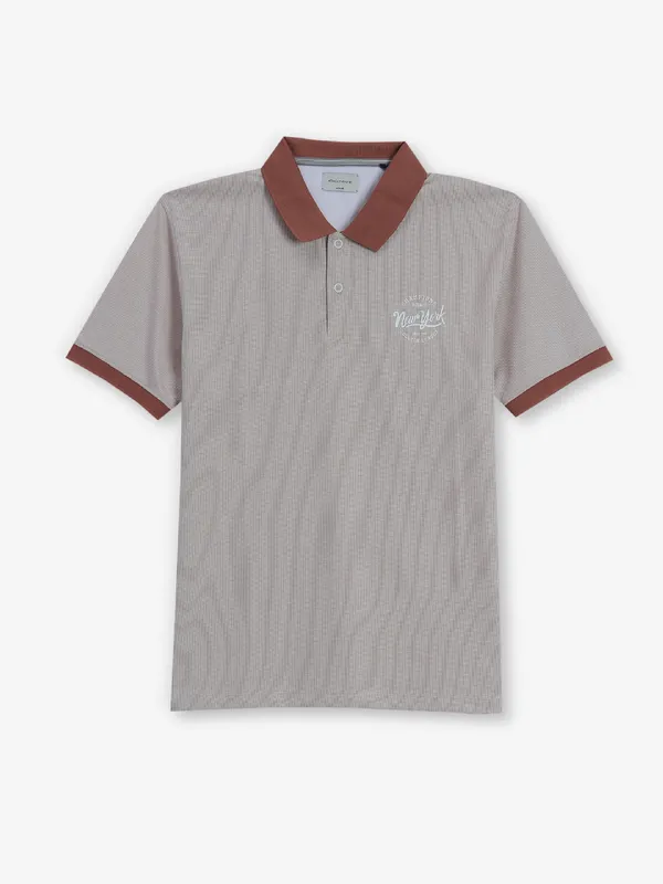 OCTAVE white and brown cotton t-shirt