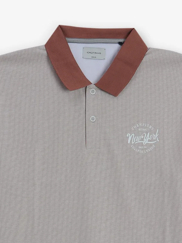 OCTAVE white and brown cotton t-shirt