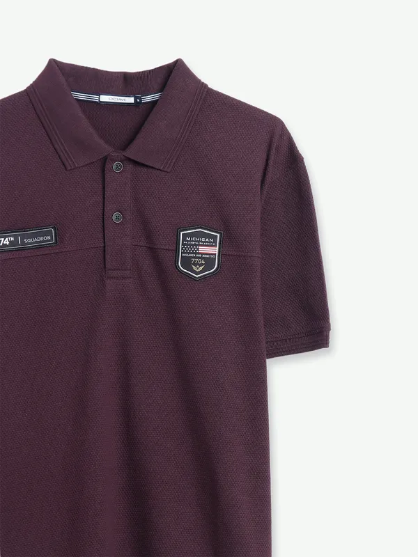 Octave wine cotton polo t shirt