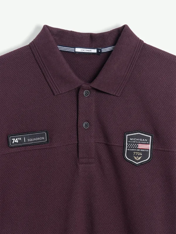 Octave wine cotton polo t shirt