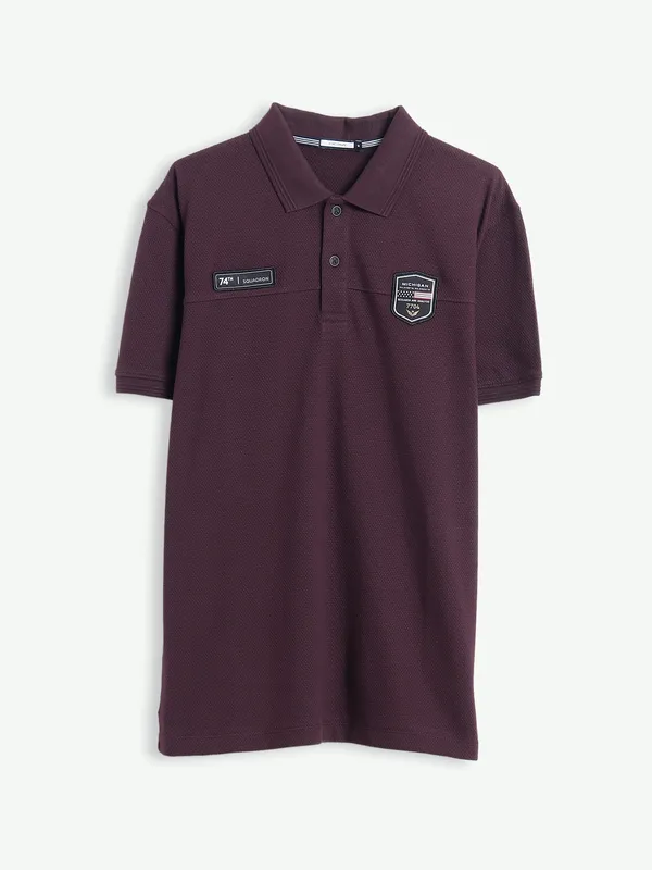 Octave wine cotton polo t shirt
